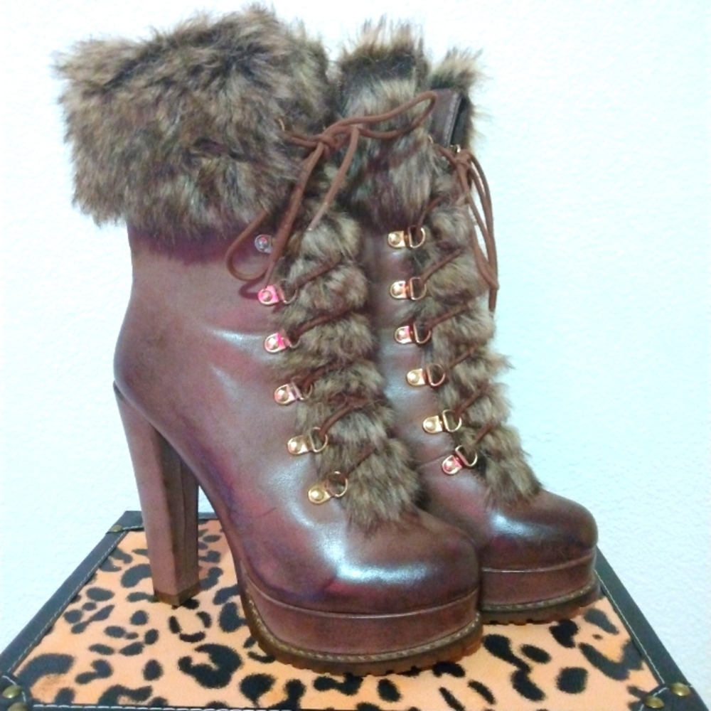 Size 8 Faux Fur Boots